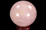 Polished Rose Quartz Sphere - Madagascar #93013-1